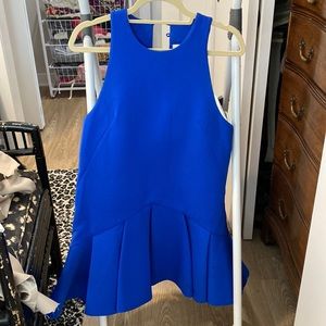 Cameo cobalt blue drop waist scuba dress